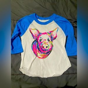 Crazy Train Girls Size 4 Pig Raglan